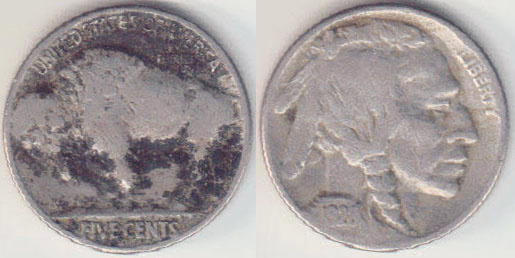1928 S USA 5 Cents (Nickel) A000750